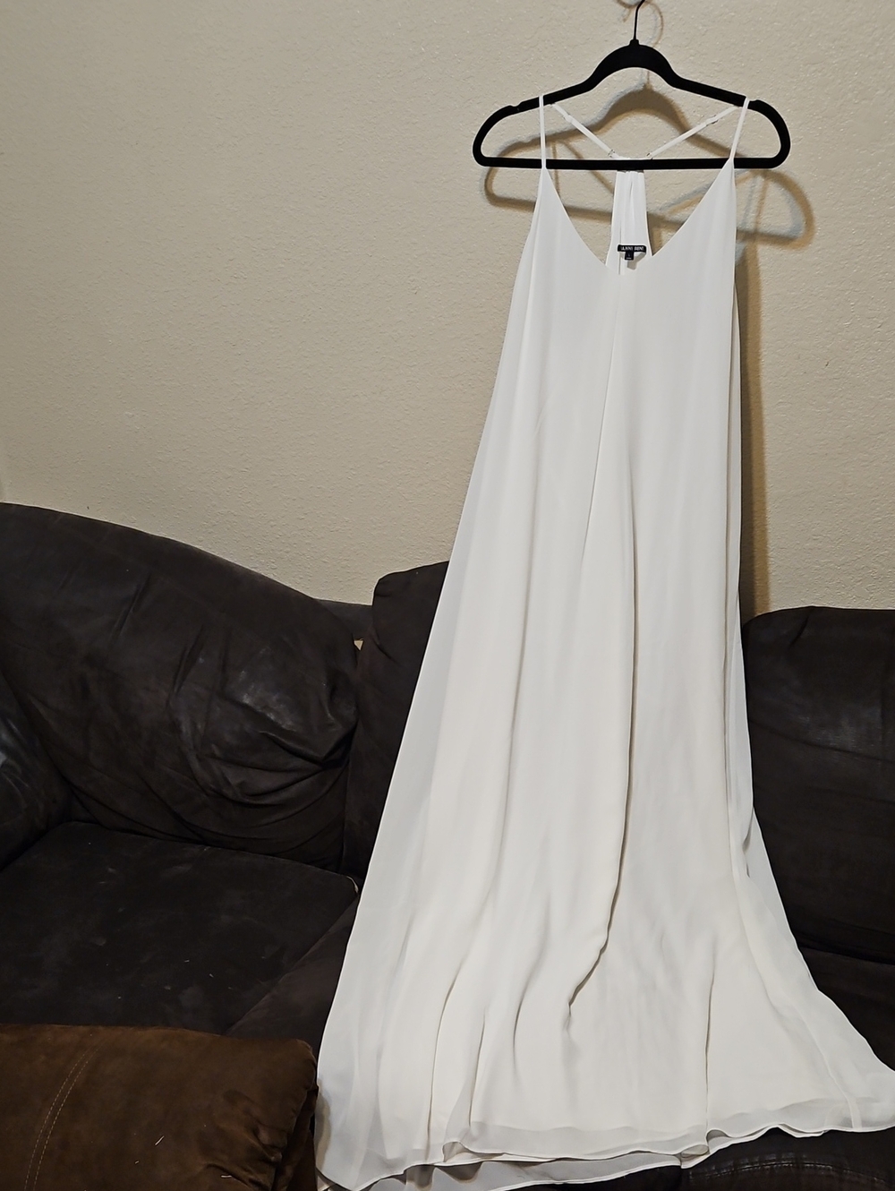 Gianni Bini White Spaghetti-Strap Flowing Maxi Dress